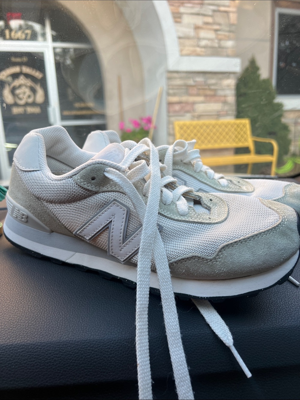 New Balance Women's White and Tan Low-Top Sneakers